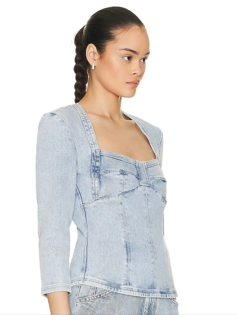 Isabel Marant Vanio Denim Corset Top - FR 36